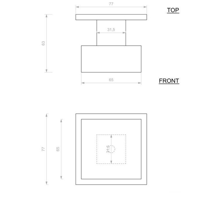 Dauby bouton de porte d'entrée en métal vieilli 65mm