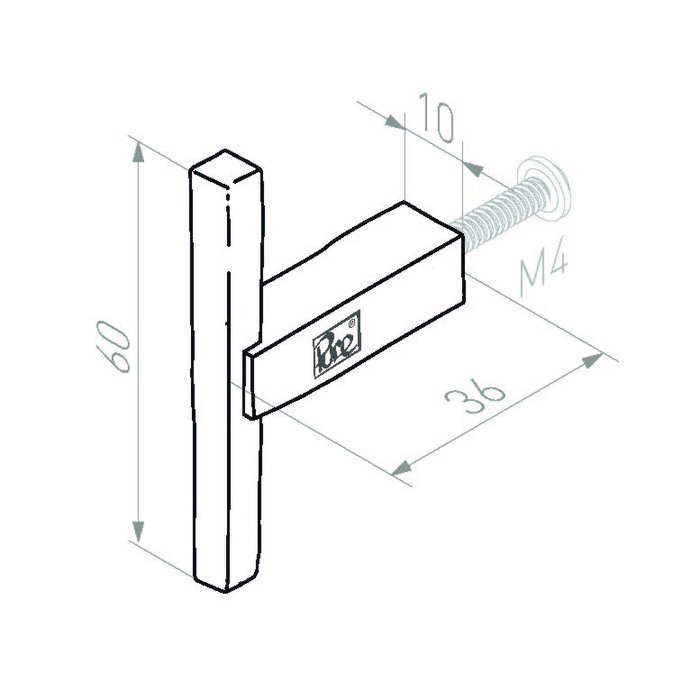 Dauby  Meubelknop ruw metaal PTT-60 mm (RM)