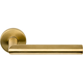 Formani Door handle Basics LBII-19 sprung on round rosette PVD matte gold