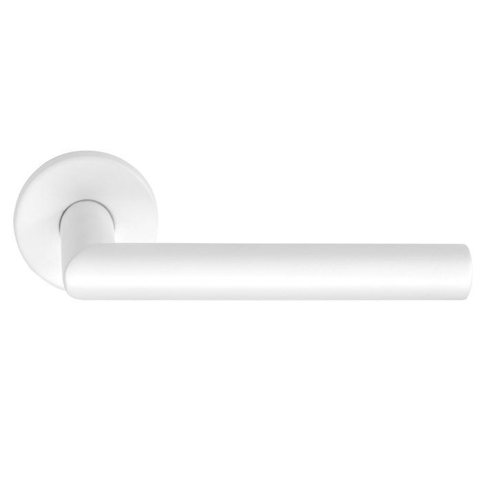 Formani Poignées de porte blanches Basics LBII-19 ressort sur rosace ronde blanche