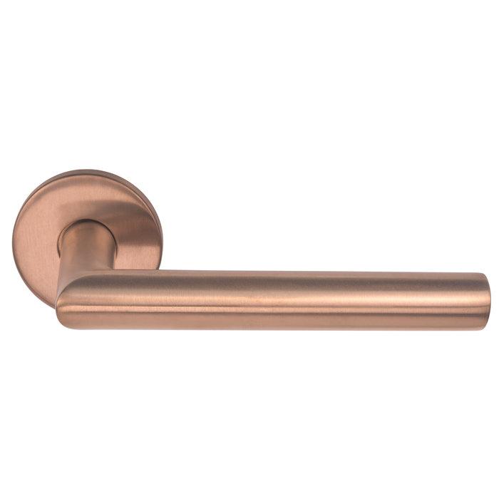 Formani Door handles Basics LBII-19 sprung on round rosette matt bronze