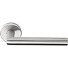 Formani Door handle Basics LBII-19 EN1906 Class 3 sprung on round rosette matt stainless steel