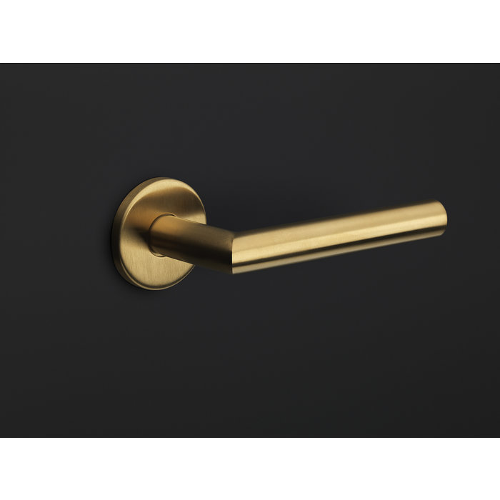 Formani Türdrücker Basics LBII-19 gefedert auf Rundrosette PVD mattgold ohne Schlüsselplatten