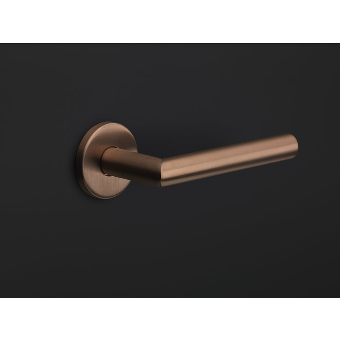 Formani Door handles Basics LBII-19 sprung on round rosette matt bronze