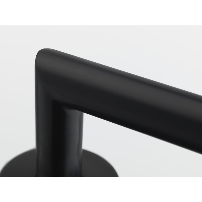 Formani Black door handles Basics LBII-19 sprung on round rosette black without key plates