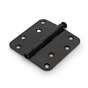 Dulimex Hinge with loose pin round corners 89x89x2.4 mm painted black