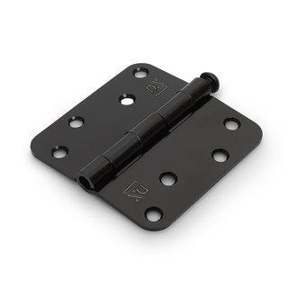 Dulimex Scharnier mit losen Stiften, runde Ecken, 89 x 89 x 2,4 mm, schwarz lackiert