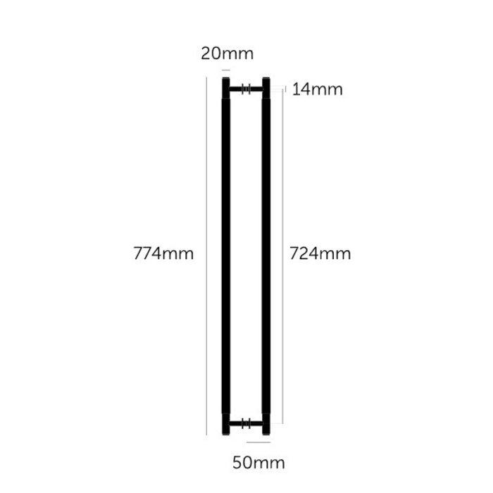 Buster+Punch Smoked bronze pair of door handles from Buster and Punch - total length 774 mm