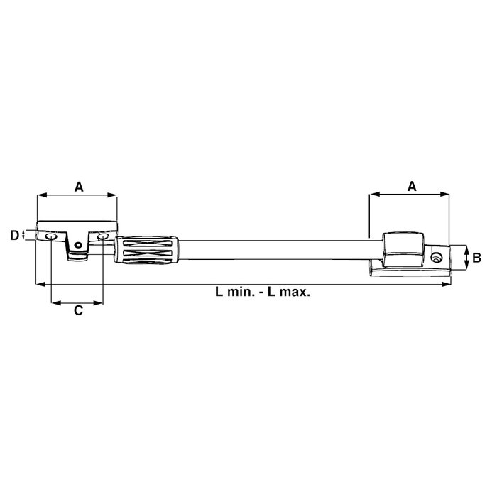 Dulimex Support de fenêtre à l'intérieur et à l'extérieur à charnière 325-445 noir