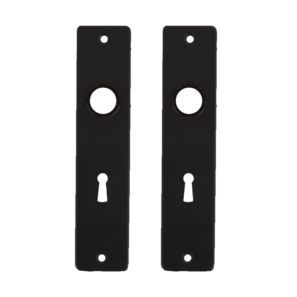 Kort zwart schild 180/41 met sleutelgat 56 mm