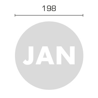 HDD Glass round picto choice word 198 mm thickness 4 mm