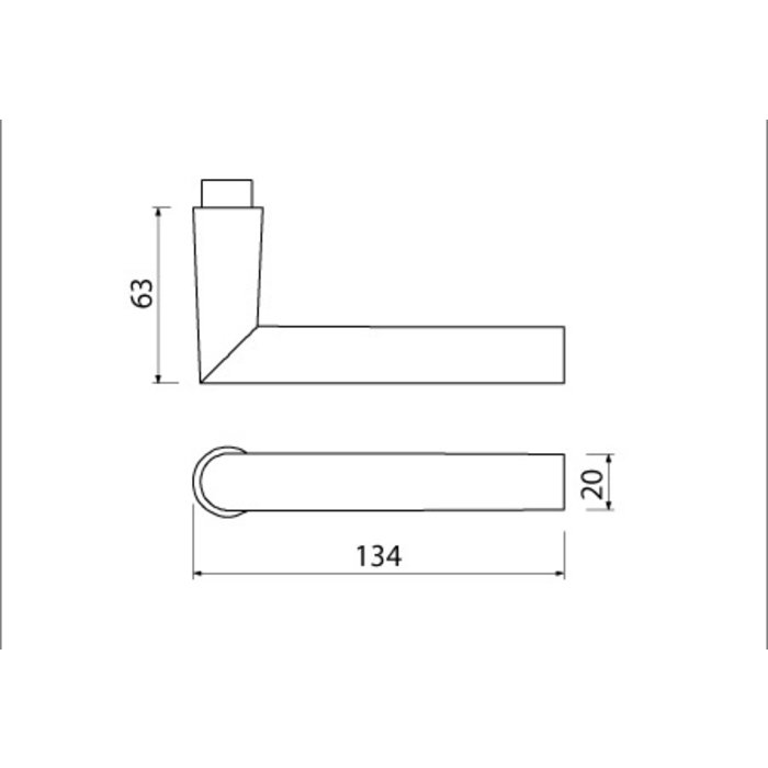 Dulimex Black door handles type 374 for short shield