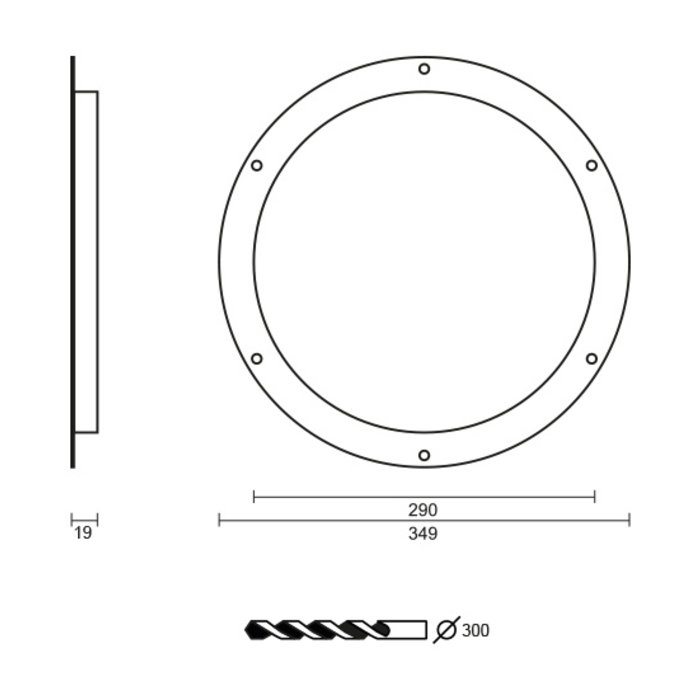 HDD Round porthole 290 mm stainless steel plus with patent screws
