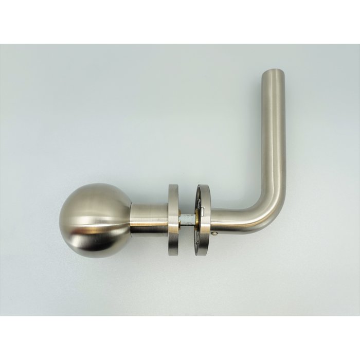 Assa Abloy ASSA ABLOY Drehknopf mit Türdrücker RECHTS mit 2 Zylinderrosetten - Edelstahl gebürstet