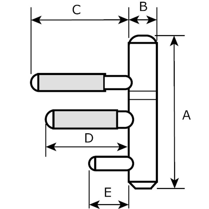 Dulimex Steel drill-in hinge 14mm with stainless steel finish