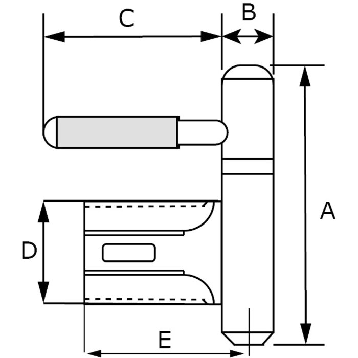Dulimex Charnière à percer en acier laqué noir 14 mm pour cadres de montage en métal