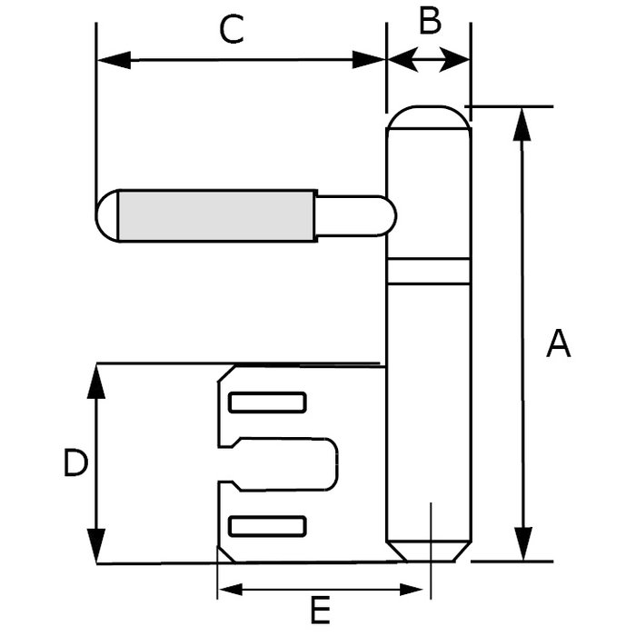 Dulimex Stahl verchromtes Bohrscharnier 14mm für Metalleinbaurahmen -H