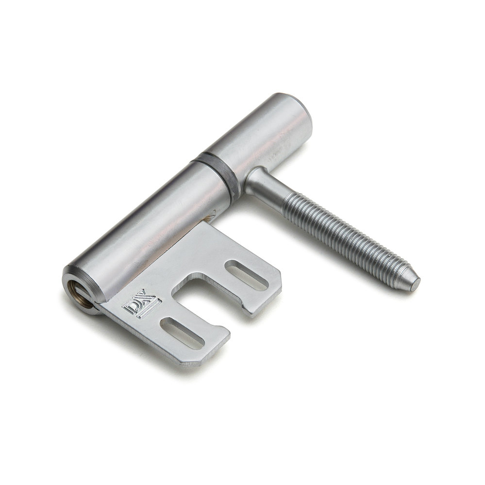 Stalen verchroomd inboorpaumelle 14mm voor metalen montage kozijnen -H