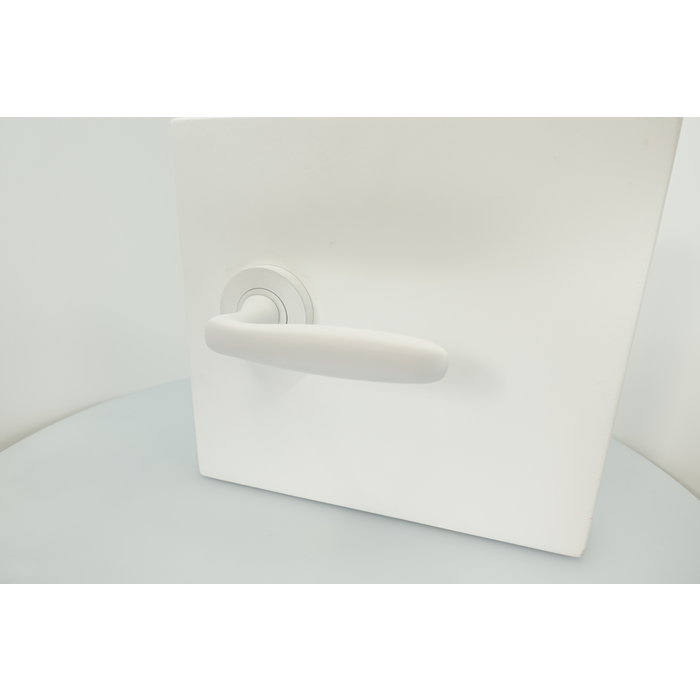 Intersteel Witte deurkruk Bjorn op ronde rozet 52x10mm met nokken