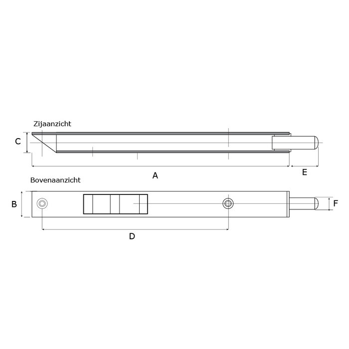 Dulimex Klappkantenschieber schwarz 220x20x15mm Typ 816