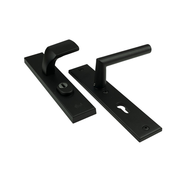 Dulimex Black SKG*** front door fitting straight fixed knob/door handle