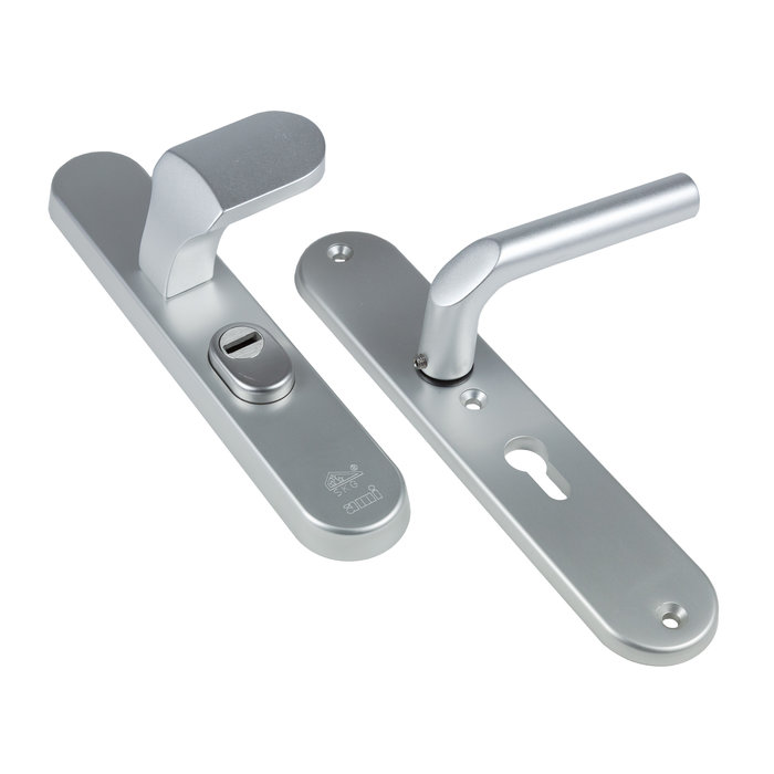 Dulimex F1 Aluminium SKG*** Vordertürset oval - fester Knopf/Türgriff