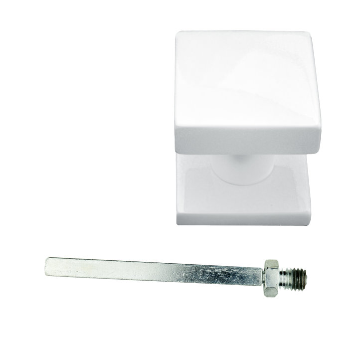 HDD Fixed doorknob 'Top Carre' on rosas white