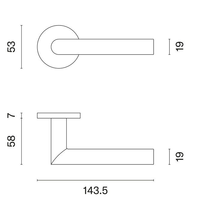 Aprile Poignées de porte Aprile massives ARABIS rondes Ø 53 x 7 mm blanc mat