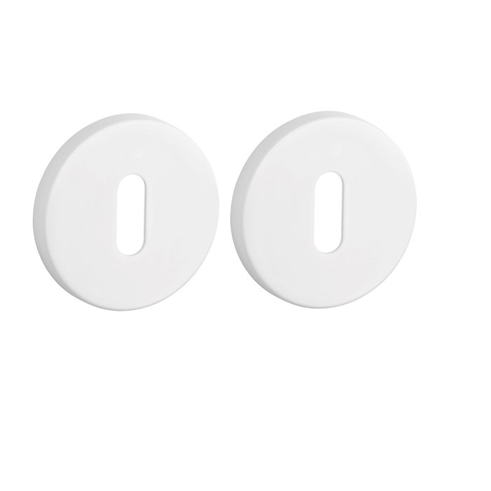 Aprile Paire de plaques à clés rondes Aprile Ø 53x7mm blanc