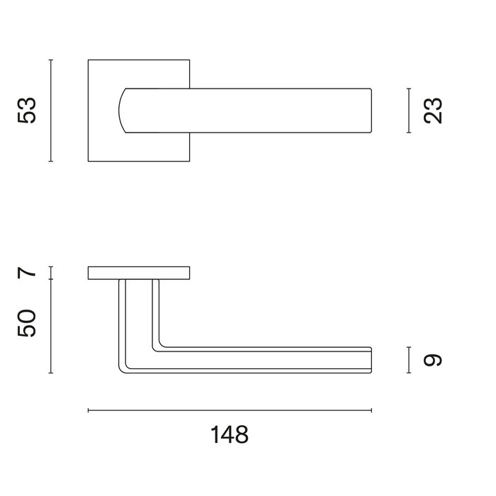 Aprile White solid Aprile door handles HOSTA square 53x53x7 mm
