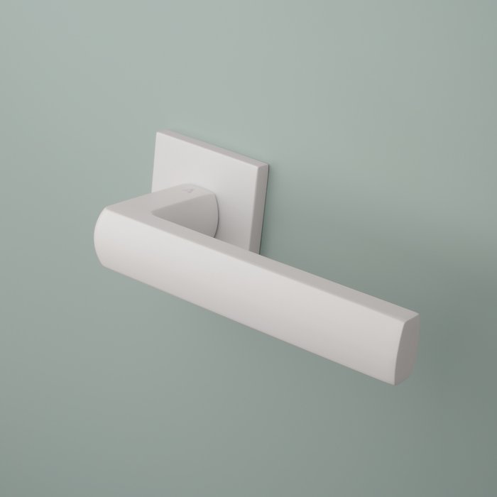 Aprile Poignées de porte Aprile blanches pleines HOSTA carrées 53x53x7 mm