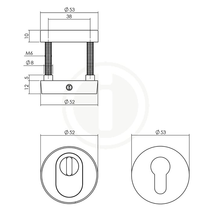 Olivari Olivari veiligheidsrozet SKG*** met kerntrekbeveiliging massief rond antraciet mat PVD