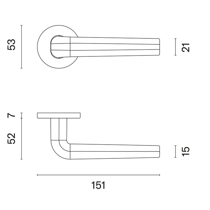 Aprile Solid Aprile door handles INULA Gold PVD Ø 53x7 mm