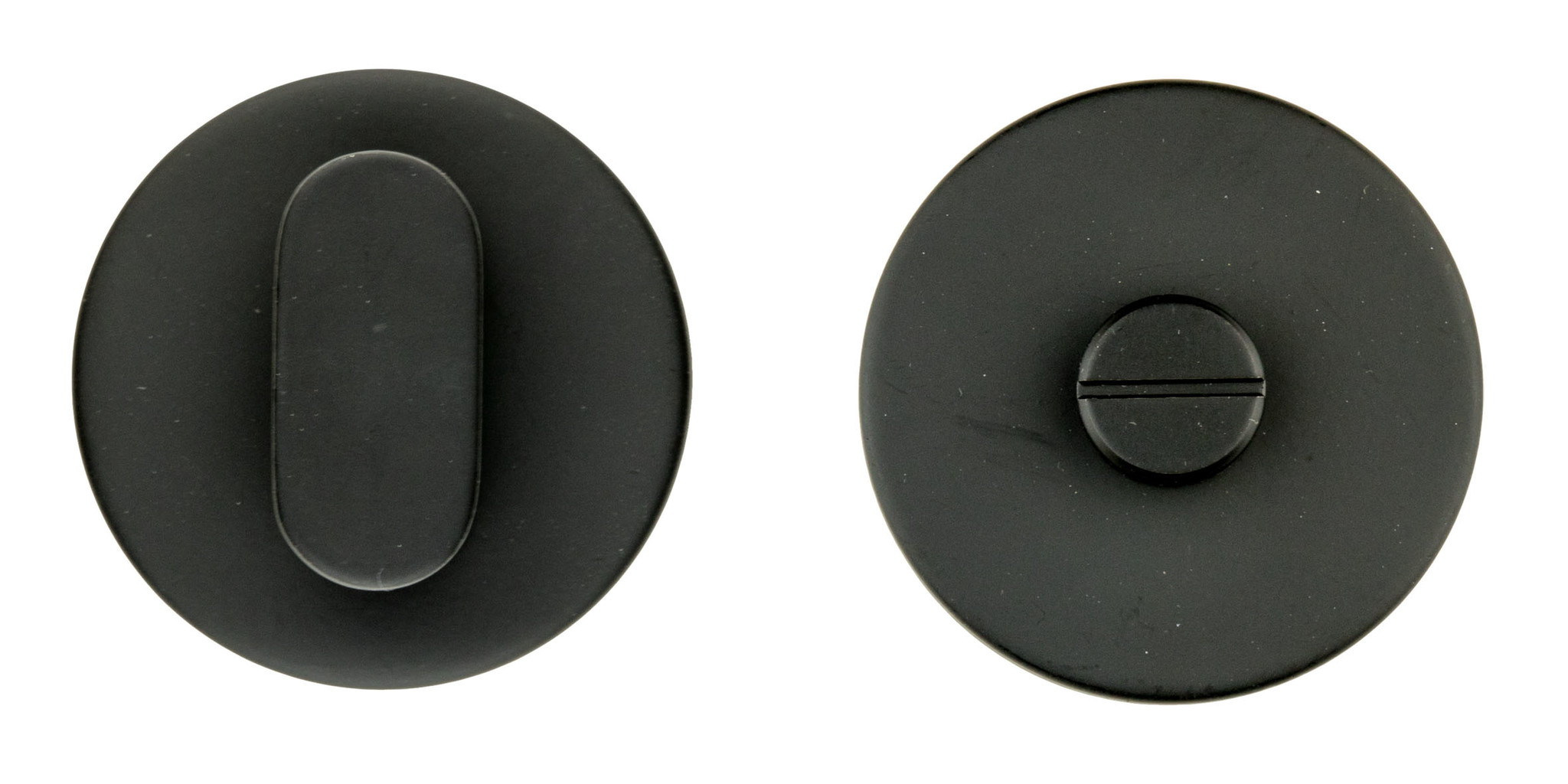 Toilettengarnitur runde Form schwarz ohne rot/weiß