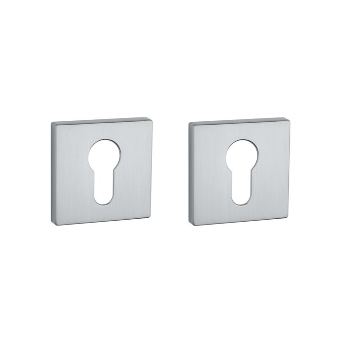 Aprile Pair of Aprile cylinder plates RT square 52x52x7mm Chrome Satiné