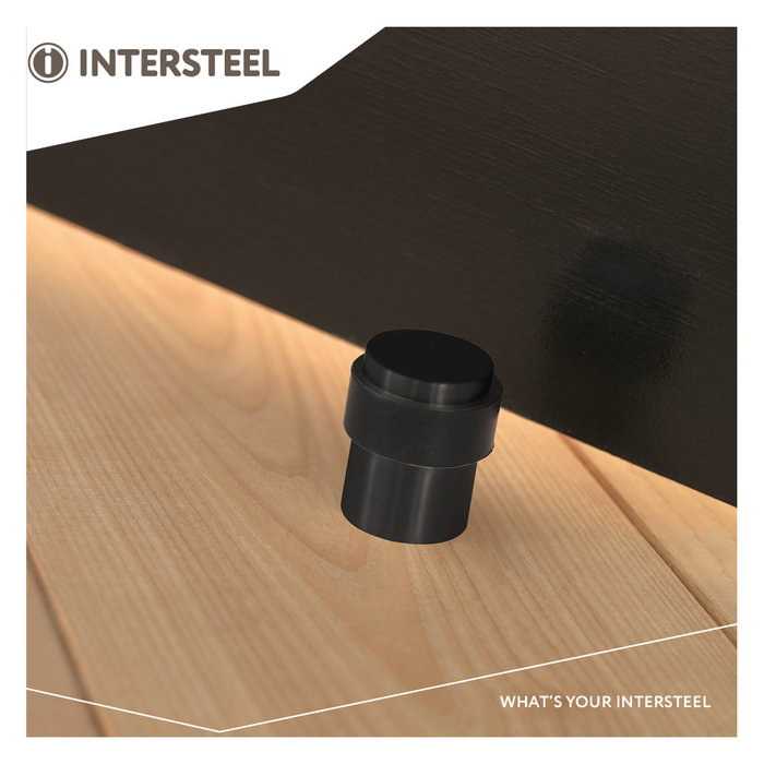 Intersteel Butée de porte noire fixation au sol Ø30X40mm