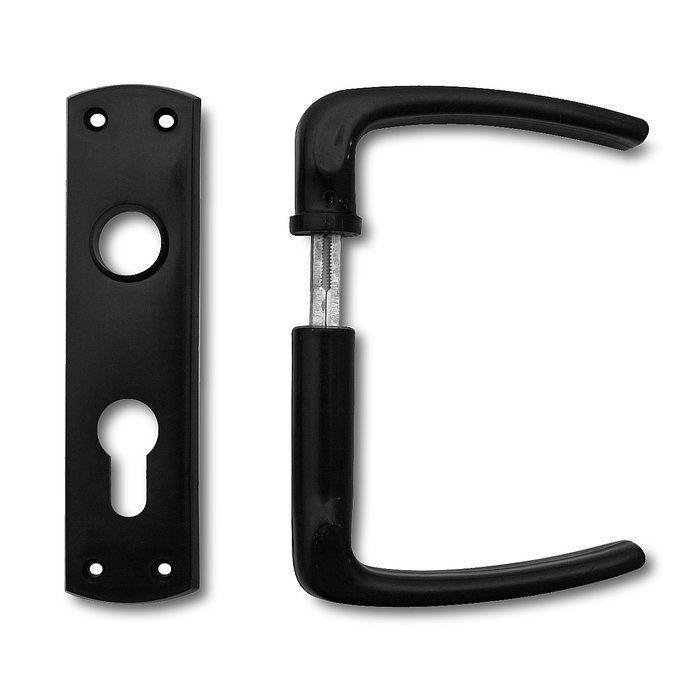 Dulimex Gate lock 55/65 PZ galvanized with black gate fitting for profile cylinder