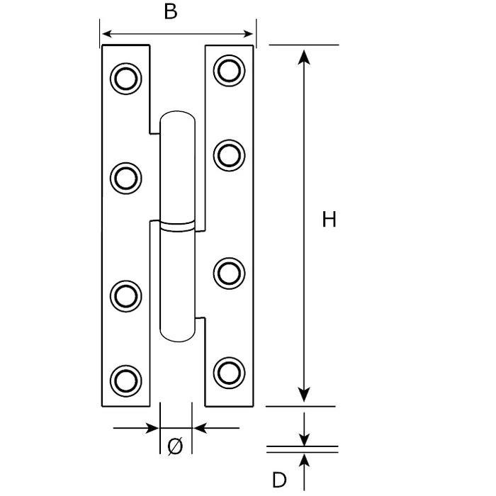 Dulimex Dulimex Paumelle hinge 110x70x3.0 mm galvanized steel