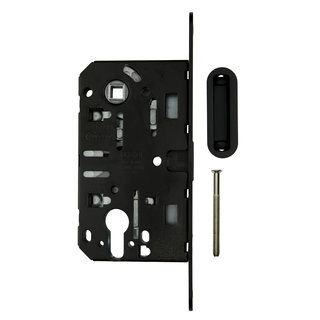 AGB Black magnetic lock AGB - front plate 195x22mm -cylinder shaft size 85mm