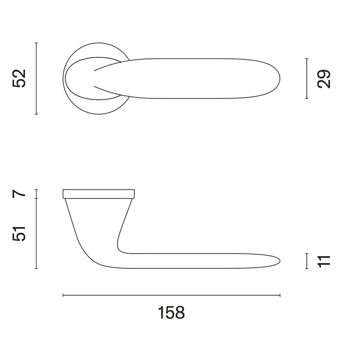 Aprile Solid Aprile door handles PEONIA matt Chrome round Ø 52x7 mm