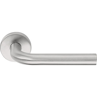 Formani Door handle Basics LBIII-19 sprung on round rosette PVD matt stainless steel