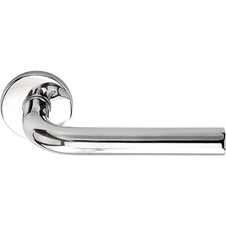 Formani Door handle Basics LBIII-19 sprung on round rosette polished stainless steel without BB