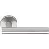 Formani Door handle Basics LB7-19 sprung on round rosette matt stainless steel