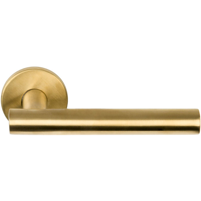 Formani Türgriffe Basics LBVII-19 gefedert auf runder Rosette ohne PVD mattgold