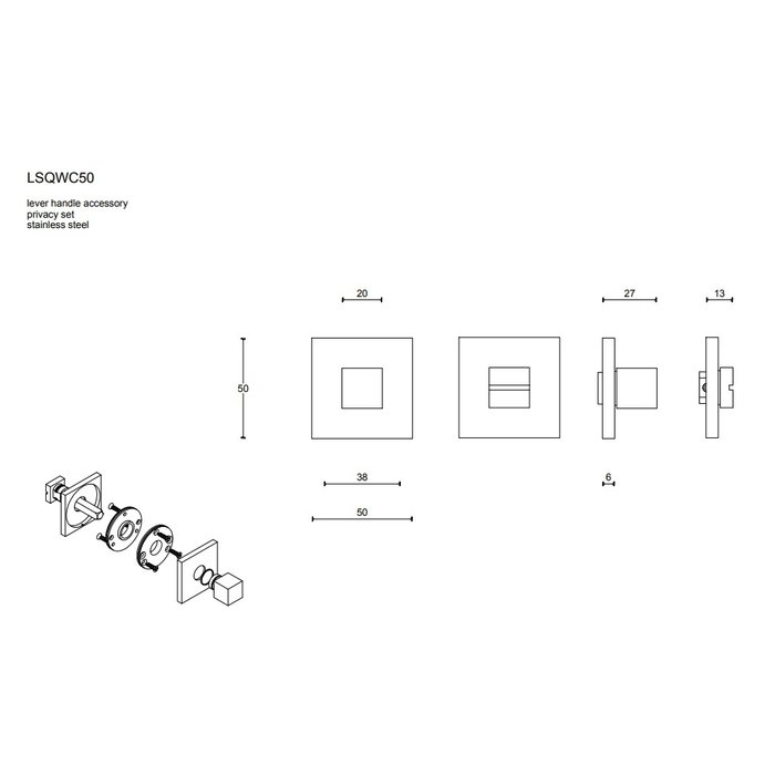 Formani Ensemble de toilette carré noir Square LSQWC50
