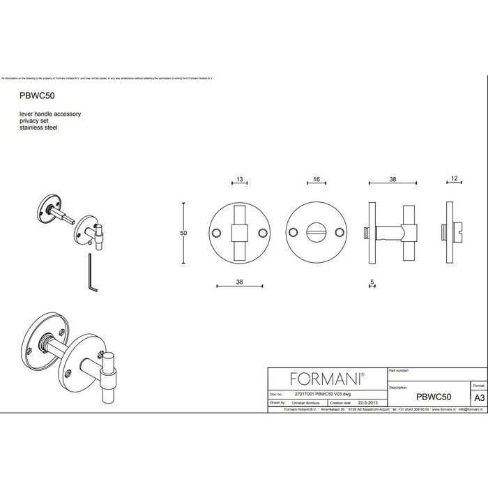 Formani Toilettengarnitur Piet Boon ONE - PBWC50 Edelstahl matt