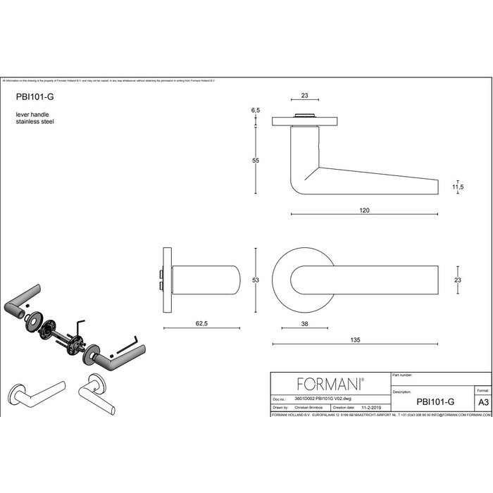 Formani Schwarze Türgriffe Piet Boon INC PBI101-G rund - matt PVD
