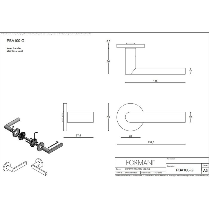 Formani Black door handles Piet Boon ARC PBA100-G round - matt PVD