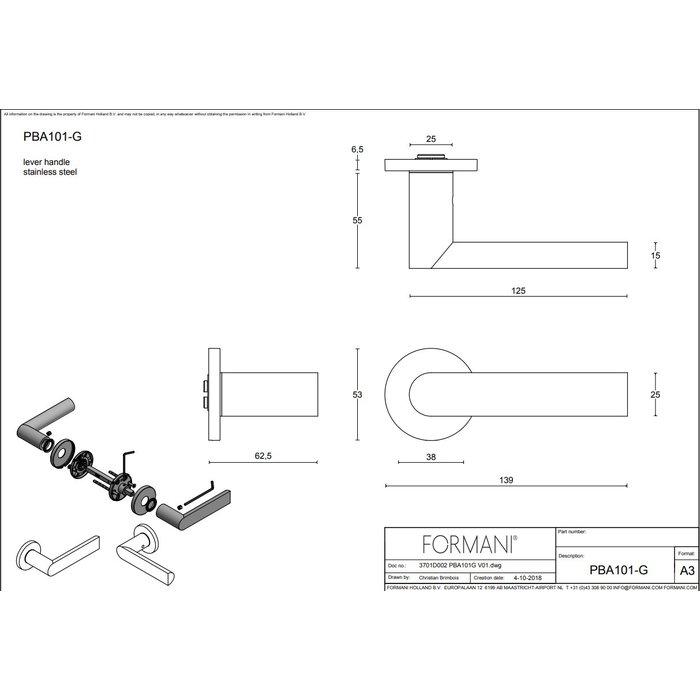 Formani Deurklinken Piet Boon ARC PBA101-G  rond - mat RVS