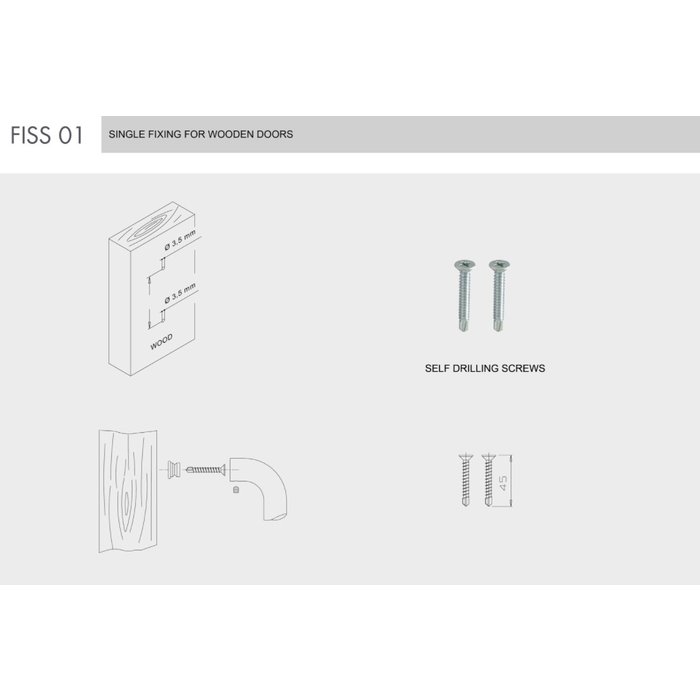 Fimet Stainless steel door handle Georgia 25/900/925mm with one-sided mounting